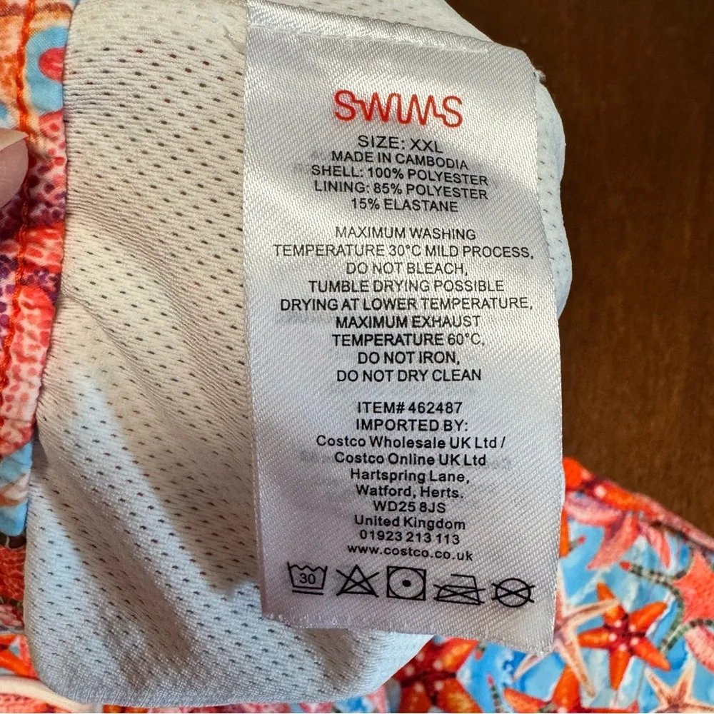 NWT Men's Swims Tropea Starfish Swim Shorts XXL Elastic Drawstring Waist